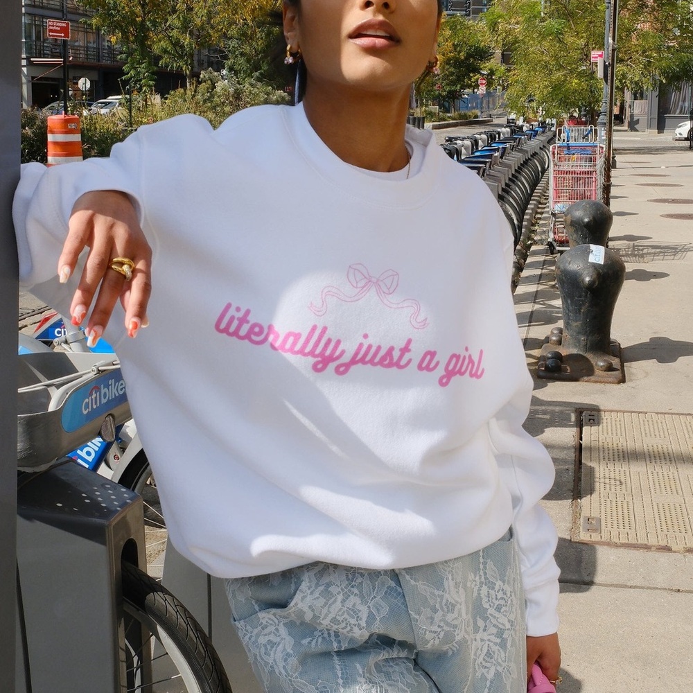 mure+grand Sweatshirt White Pink Small